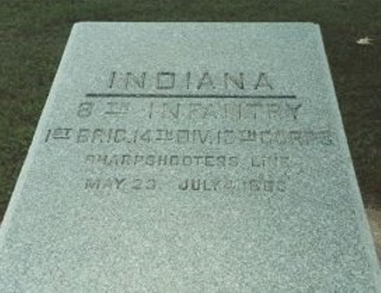 Positie-aanduiding Scherpschutterslinie 8th Indiana Infantry (Union)