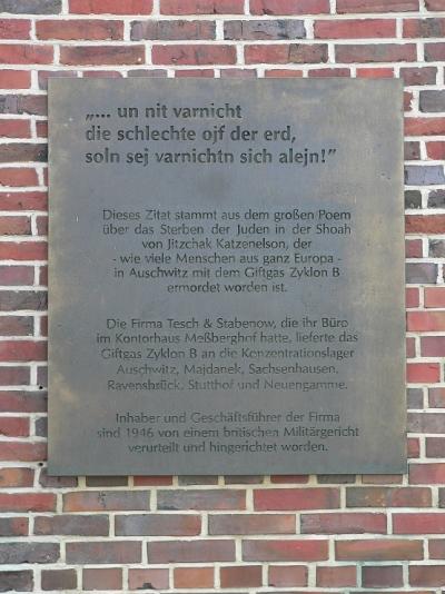 Plaquette Tesch & Stabenow