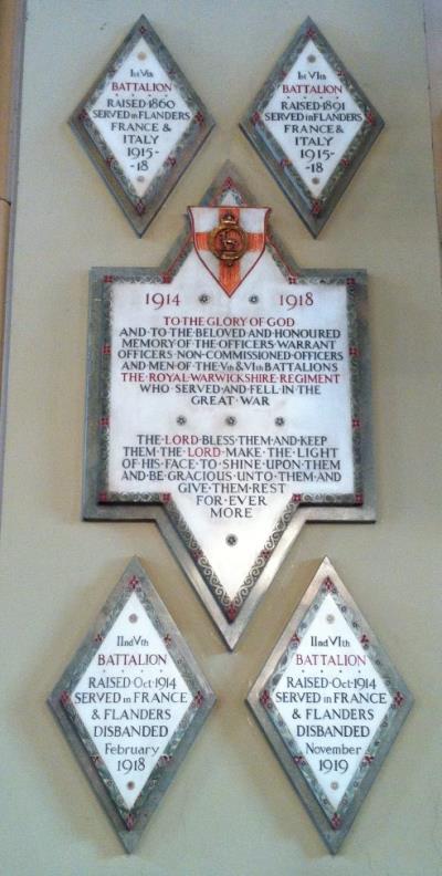 Oorlogsmonument Royal Warwickshire Regiment #1