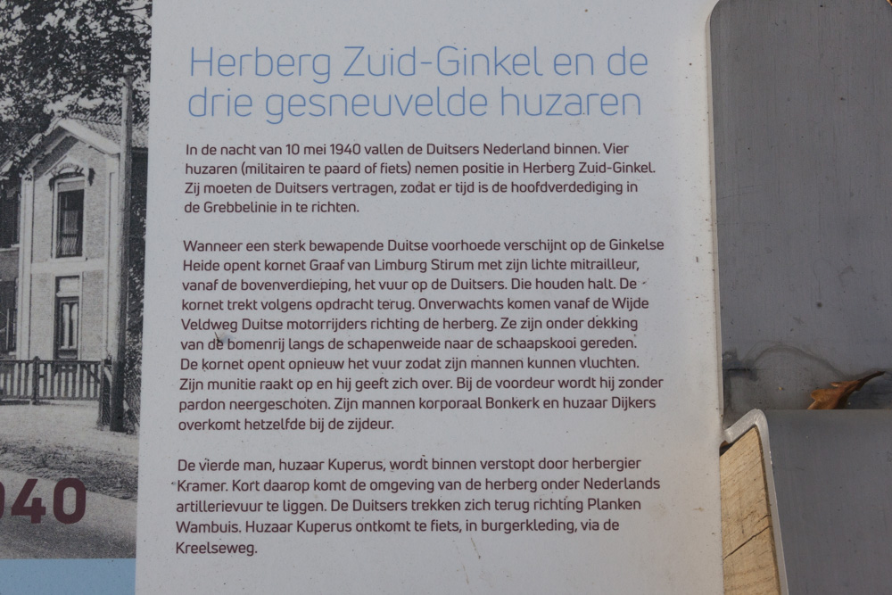 Informatiebord Herberg Zuid-Ginkel en de drie gesneuvelde huzaren #3