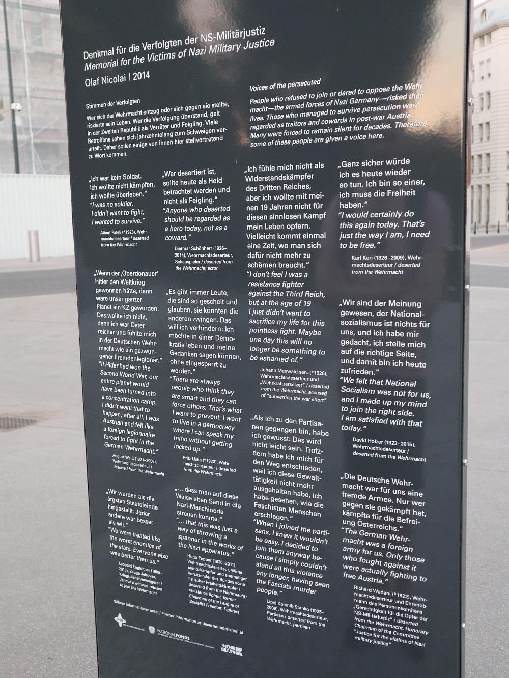 Gedenkteken Slachtoffers Militaire Gerechtigheid Van De Nazi's - Wenen #4