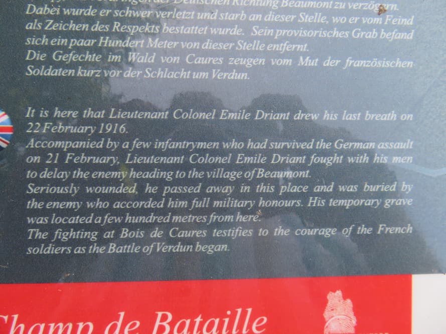 Stèle du Colonel Driant Beaumont-en-Verdunois #2