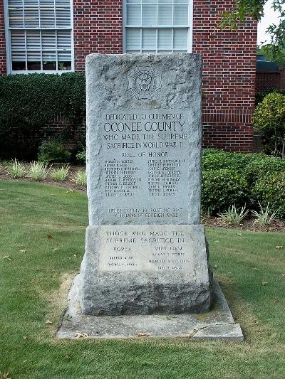 Oorlogsmonument Oconee County #1