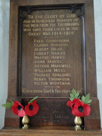 War Memorial Thornham Parva Church