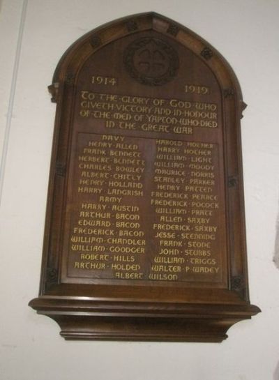 War Memorial St Mary Church Yapton #2