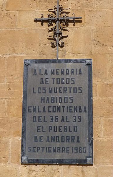 Monument Slachtoffers Spaanse Burgeroorlog Andorra
