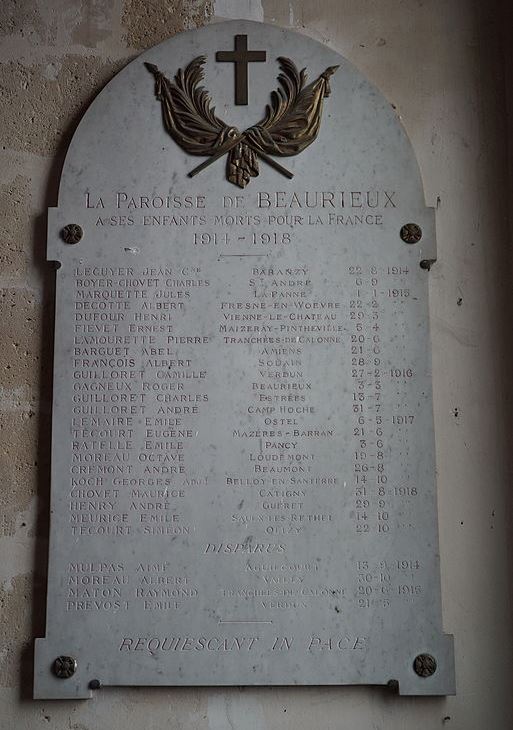 World War I Memorial Église Saint-Rémi