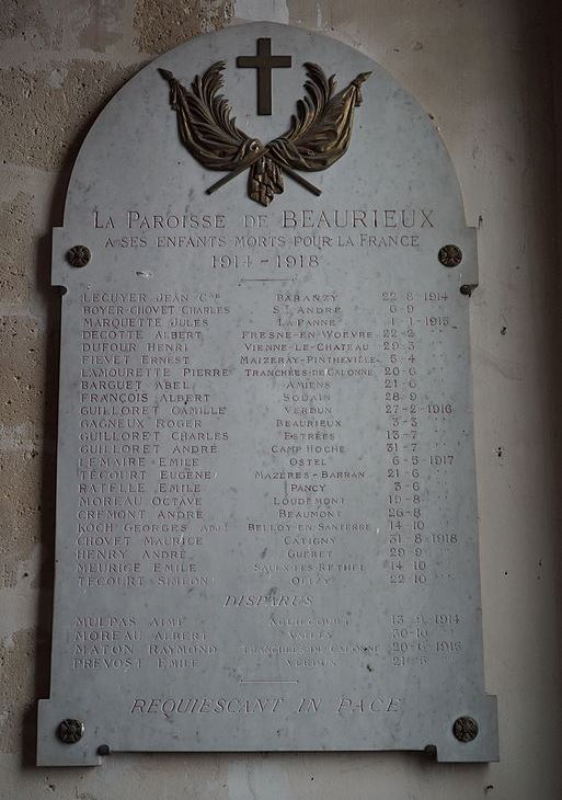 World War I Memorial glise Saint-Rmi