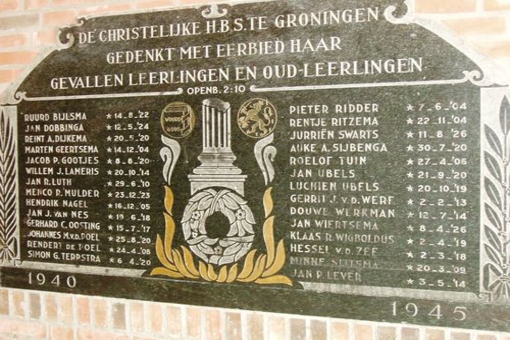 Memorial Stone Chr. H.B.S. - Wessel Gansfort College #1