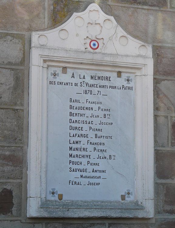 19th Century Wars Memorial Saint-Viance #1