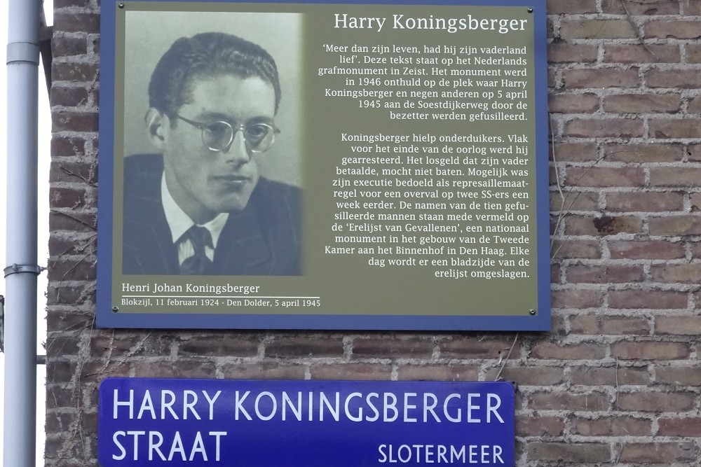 Memorial Plates Slotermeer Harry Koningsbergerstraat #1