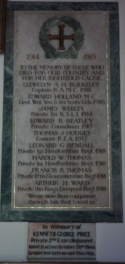 Oorlogsmonument Coddington Church #1