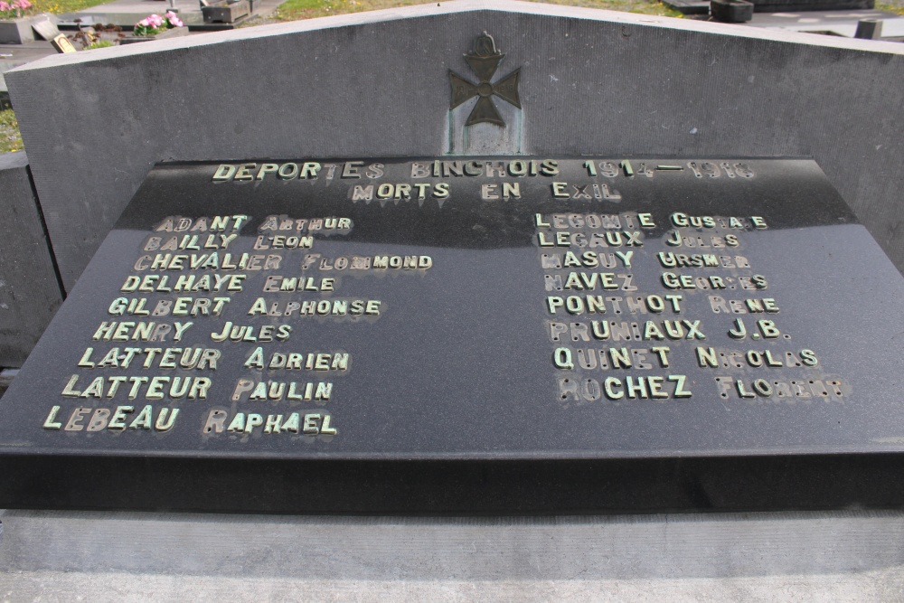 Oorlogsmonument Gedeporteerden 1914-1918 Begraafplaats Binche	 #3