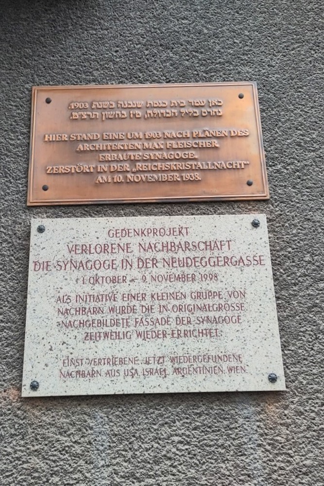 Remembrance Plaque Synagogue Vienna #2
