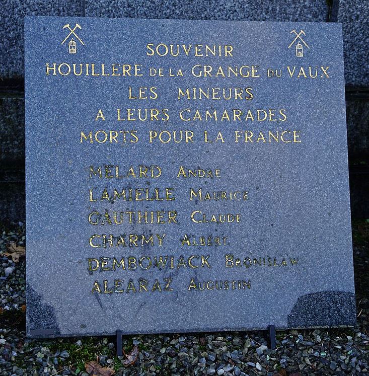 War Memorial Granges-du-Vau Mine