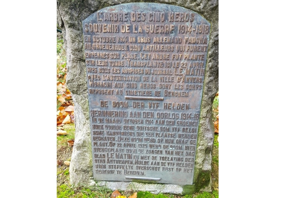 Memorial Stone Tree of the Five Heroes Schoonselhof