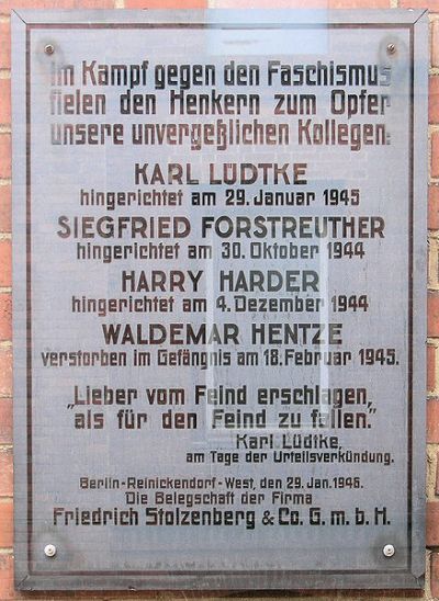 Gedenkteken Friedrich Stolzenberg & Co #1