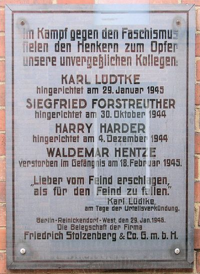 Gedenkteken Friedrich Stolzenberg & Co