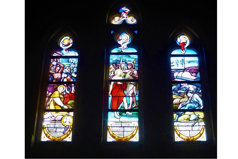 Stained Glass Windows Saint-Jans-Onthoofding Church Stavele