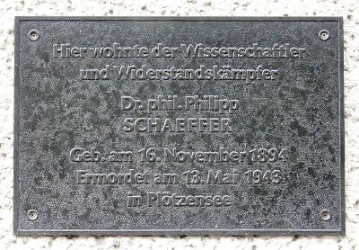 Plaque Philipp Schaeffer