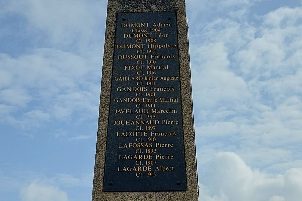 Oorlogsmonument Cognac-la-Forêt #4