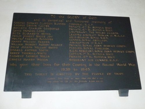 War Memorial St John the Baptist Church Snape #2