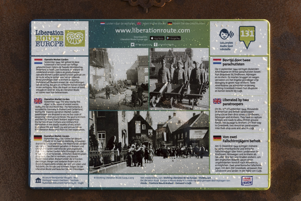 Liberation Route Marker 131: Liberated by two paratroopers #2