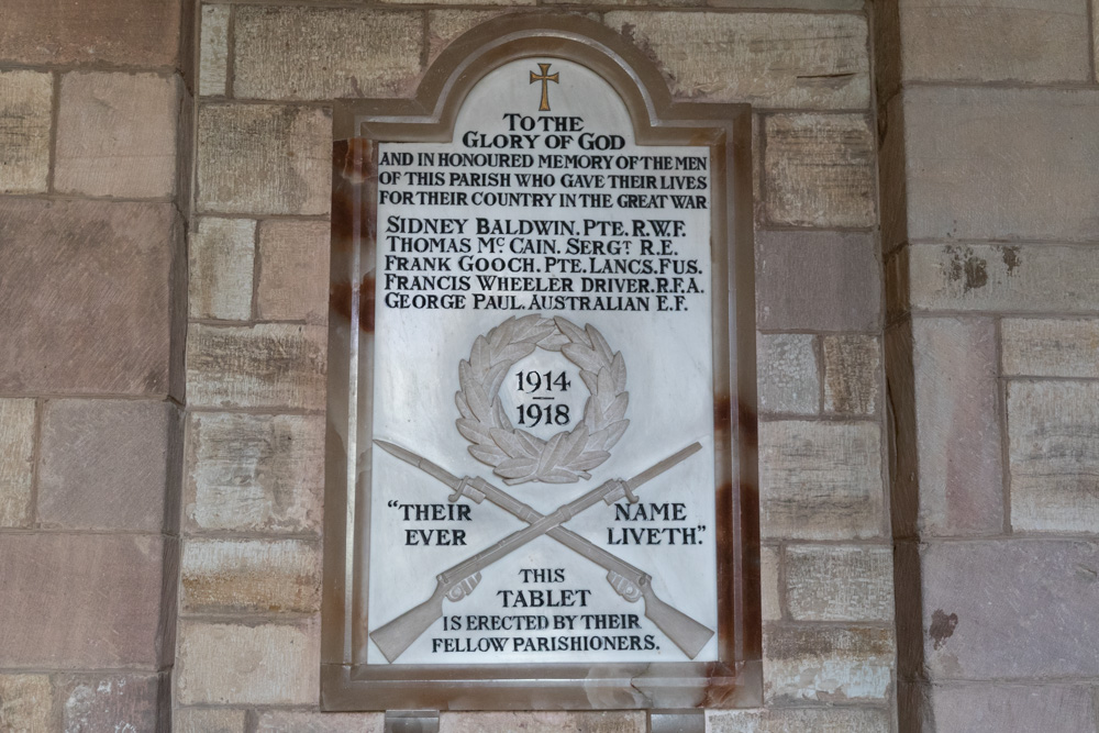 Oorlogsmonument Aston Ingham Church