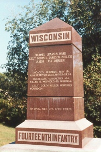 Monument 14th Wisconsin Infantry (Union) #1