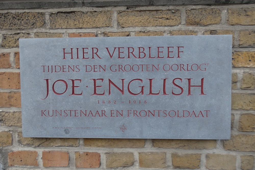 Gedenksteen Verblijfplaats Joe English Veurne #2