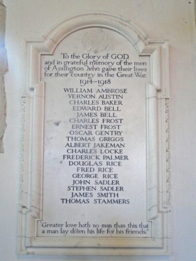 War Memorial Assington Church