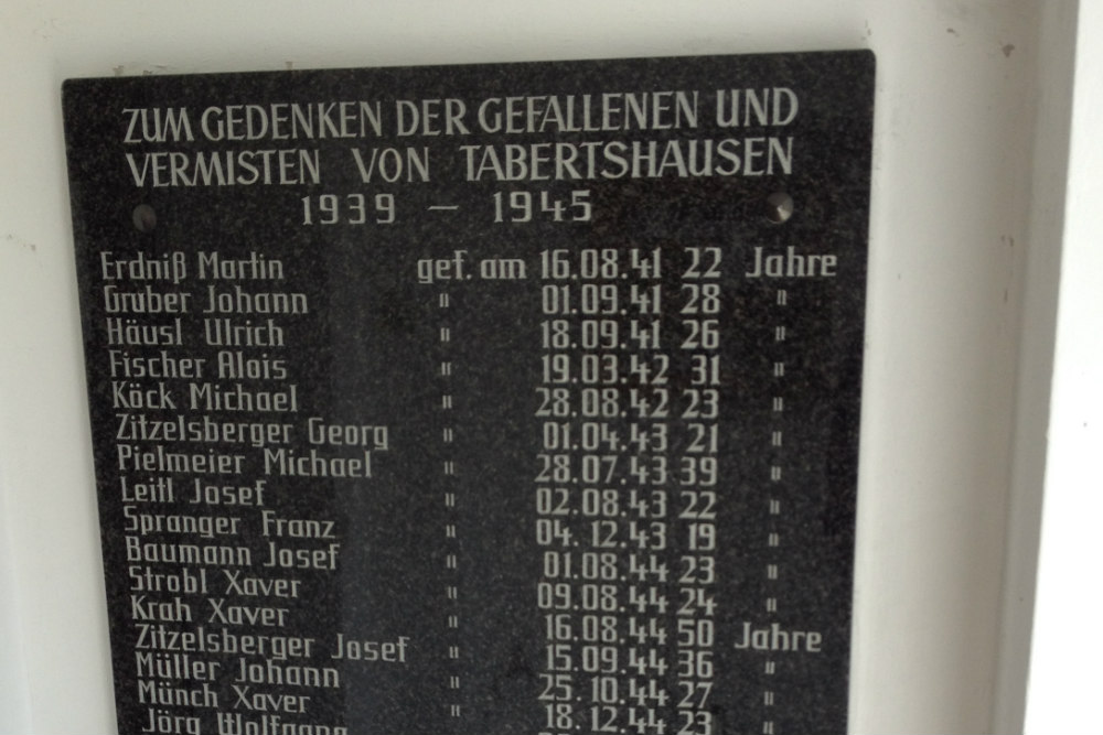 Plaque Fallen Soldiers Tabertshausen #1