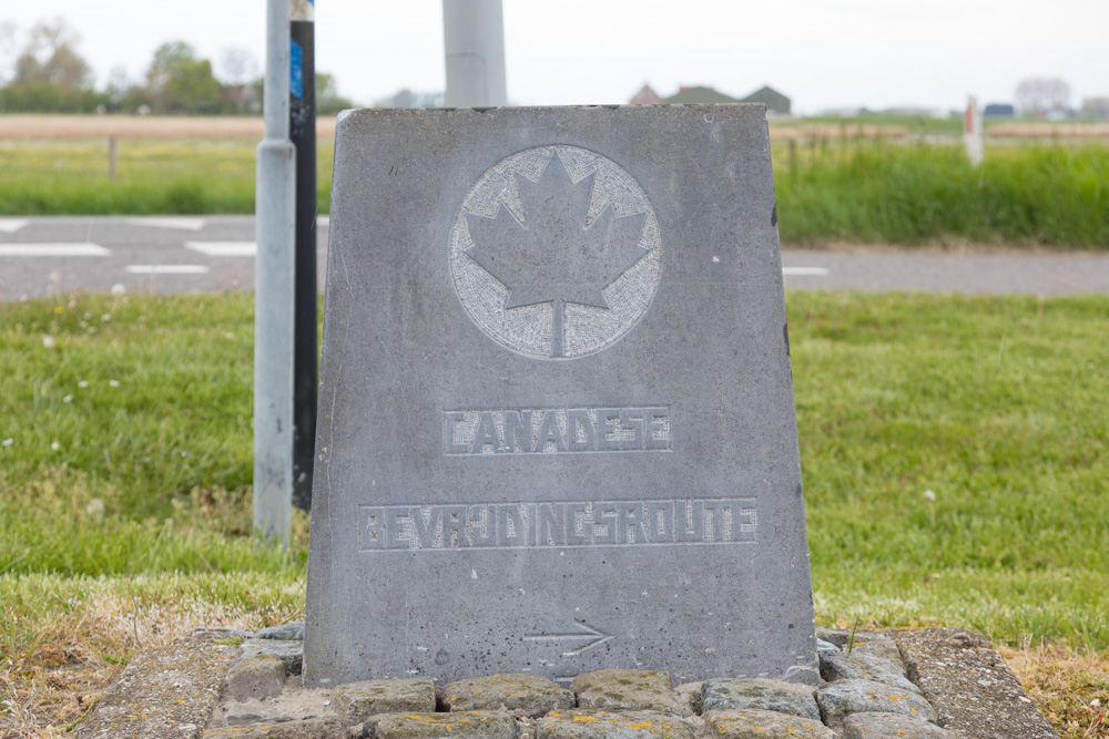 Wegmarkering nr. 7 Canadese Bevrijdingsroute