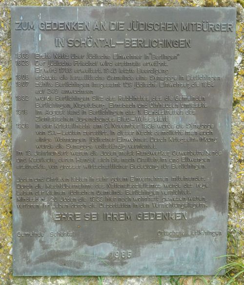 Monument Joodse Begraafplaats Berlichingen #2