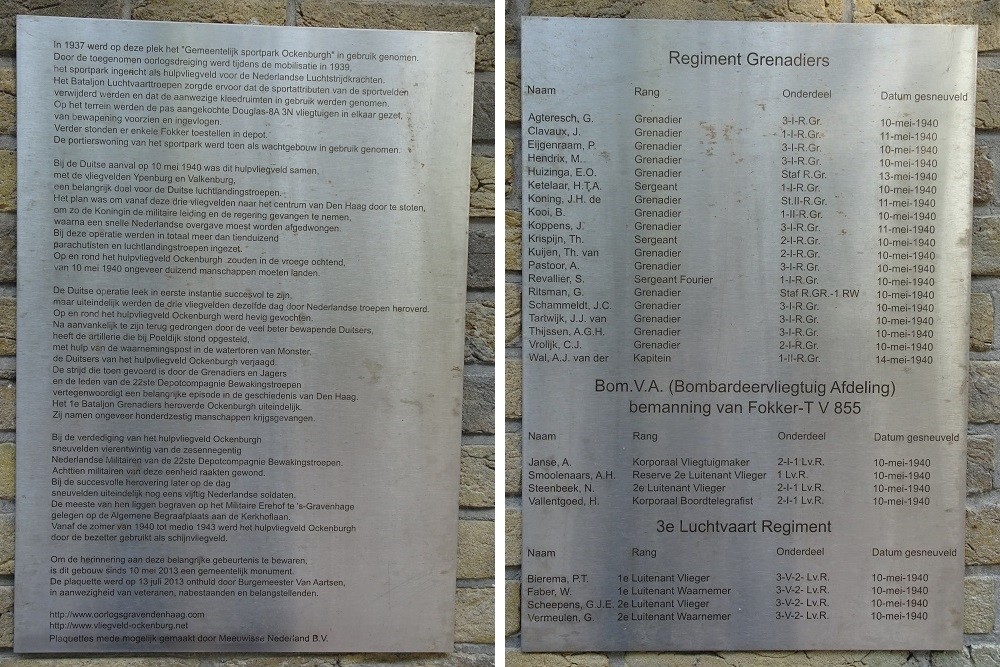 Gedenktekens Hulpvliegveld Ockenburgh #4