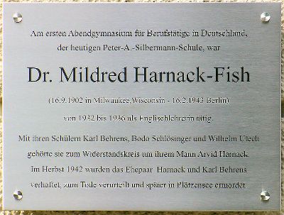 Plaque Mildred Harnack-Fish #1