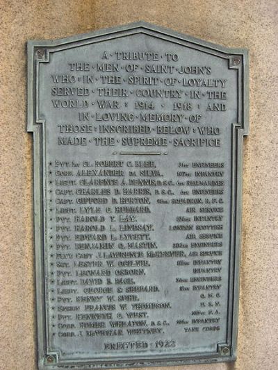 Oorlogsmonument St John's School #1