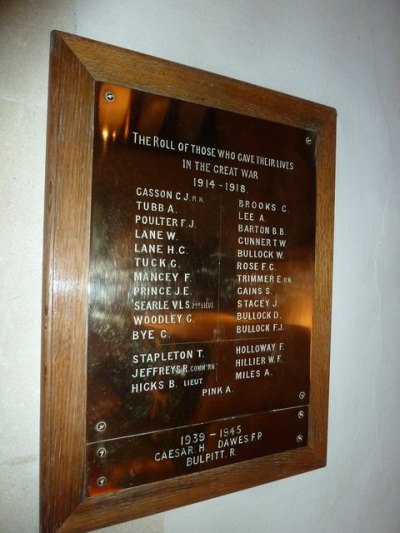 Oorlogsmonument Rotherwick Church