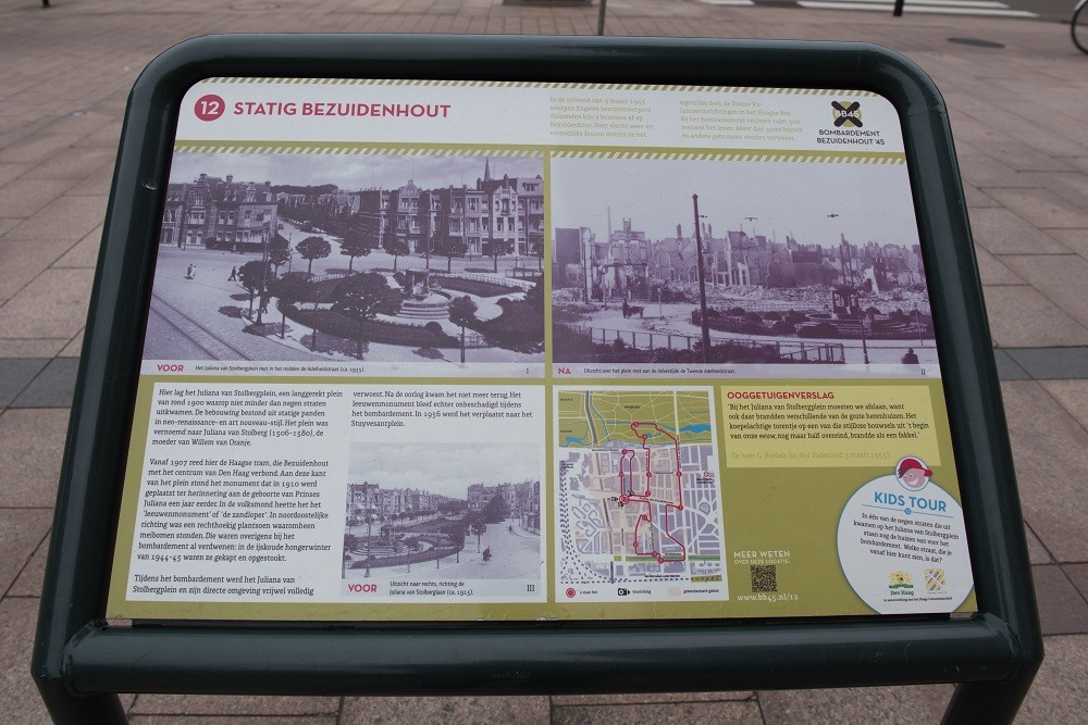 Herinneringsbord Bombardement Bezuidenhout #1