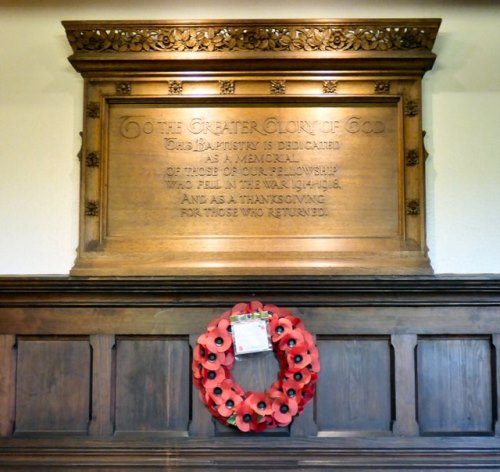 Oorlogsmonument Flowery Field Church Hyde