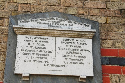 Roll of Honour Strubby, Beesby and Maltby Village Hall