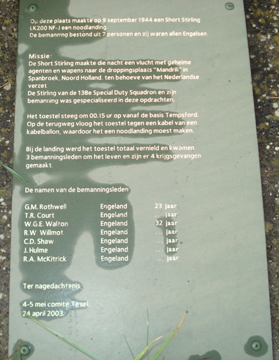 Monument Neergestorte Short Stirling bommenwerper #3