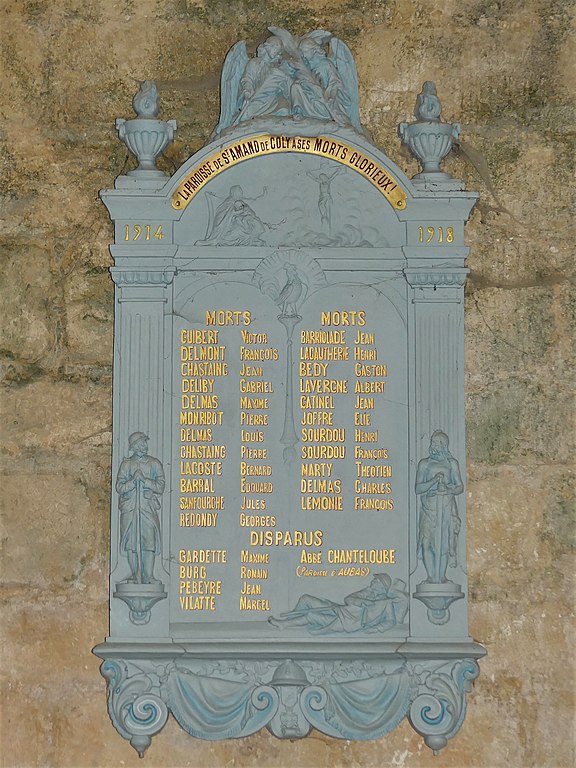 Monument Eerste Wereldoorlog Parochie van Saint-Amand-de-Coly #1