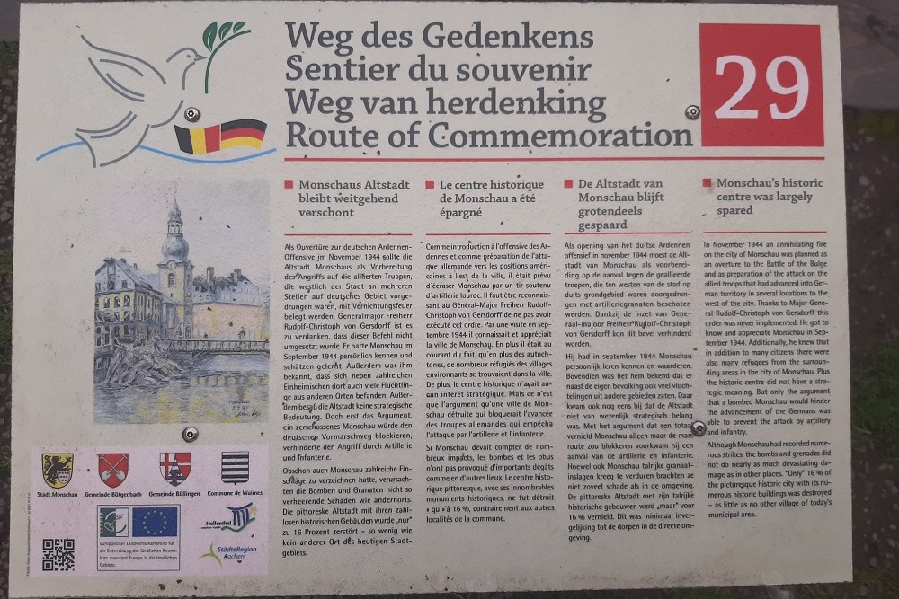 Route of Commemoration No. 29: Monschau’s historic centre was largely spared