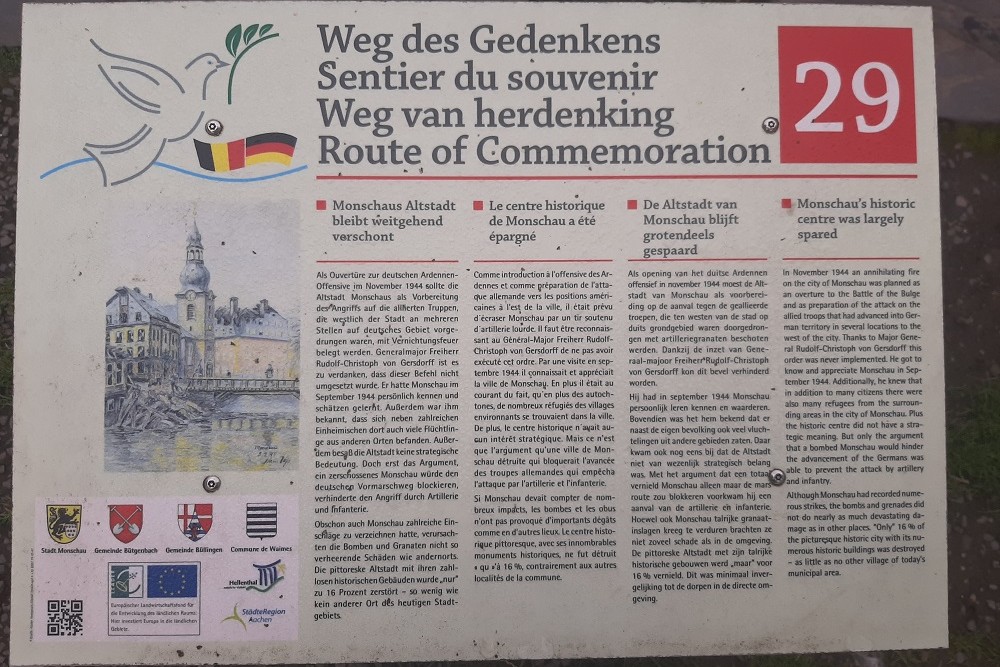 Route of Commemoration No. 29: Monschaus historic centre was largely spared #1