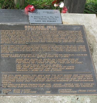 Kokoda Trail - Monument Slag van Brigade Hill #3