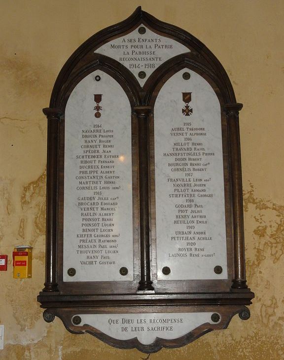 World War I Memorial Parish of Chamouilley #1