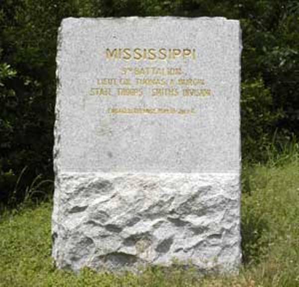 3rd Mississippi Infantry Battalion State Troops (Confederates) Monument #1