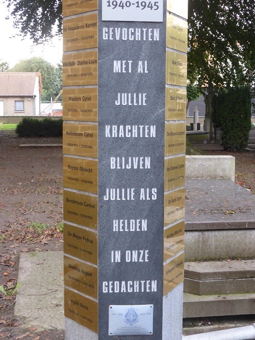 Remembrance Column at the Cemetery Kaprijke #3