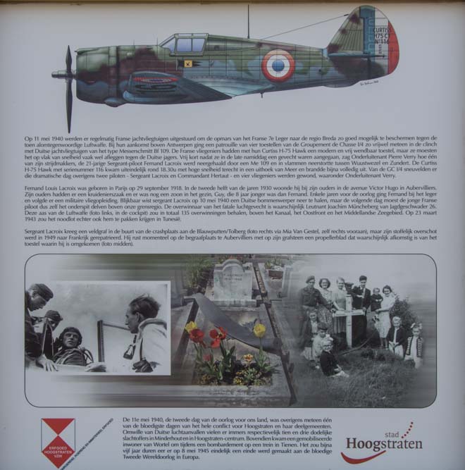 Memorial plaque Crash Curtiss H-75 Hawk Meer #4